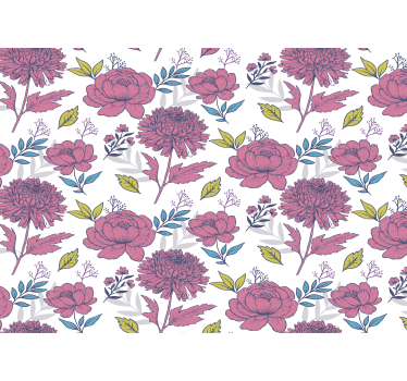 Store enrouleur cuisine grand motif fleurs multicolores - TenStickers