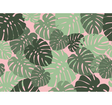 Store enrouleur cuisine feuilles de monstera rose - TenStickers