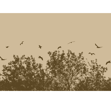 Store enrouleur cuisine fleurs de printemps avec oiseaux - TenStickers
