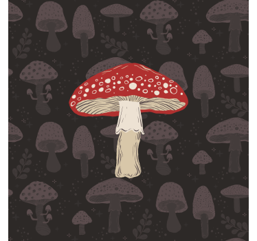Store enrouleur cuisine design champignon dessiné à la main - TenStickers