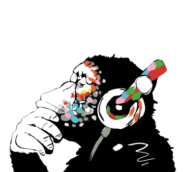 Store enrouleur bureau mono banksy musique - TenStickers