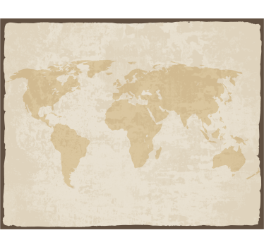Store enrouleur bureau carte du monde vintage beige - TenStickers
