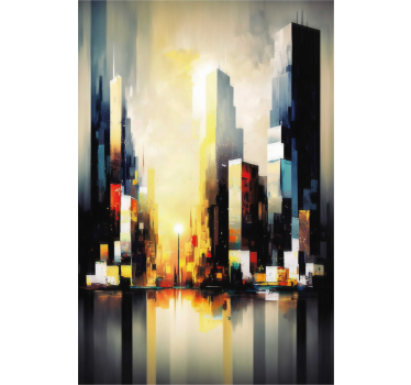 Store enrouleur bureau art abstrait moderne urbain - TenStickers