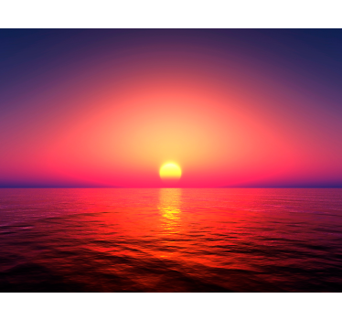 Store enrouleur bureau coucher de soleil sur la mer - TenStickers