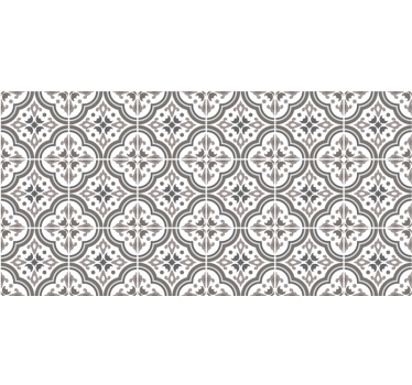 Store enrouleur gris carreaux et fleurs - TenStickers