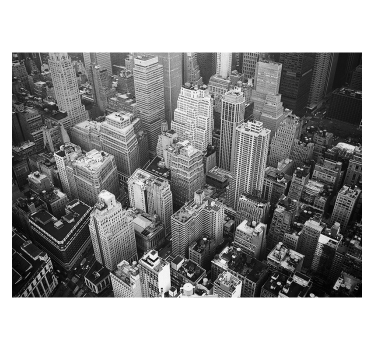 Store enrouleur gris new york aérien noir et blanc - TenStickers