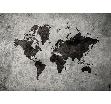 Store enrouleur gris carte du monde industrielle - TenStickers