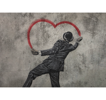 Store enrouleur gris graffiti cœur banksy - TenStickers