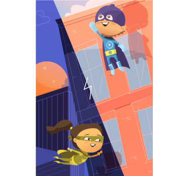 Store enrouleur pour chambre enfant aventure de super-héros - TenStickers