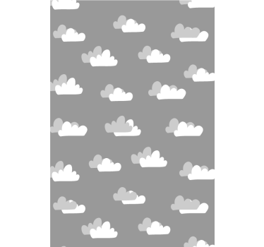 Store enrouleur chambre enfant gris motif de cumulus - TenStickers