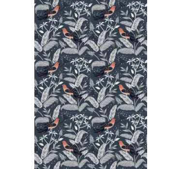 Store enrouleur fleurs et de plantes feuillage d'oiseaux - TenStickers