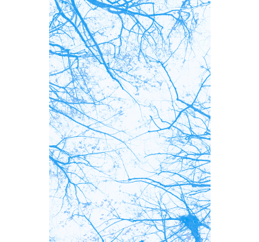 Store enrouleur salle de bain branches d'arbres bleus - TenStickers