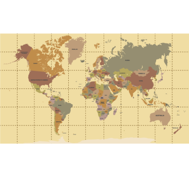 Store enrouleur carte du monde les coordonnées géographiques - TenStickers