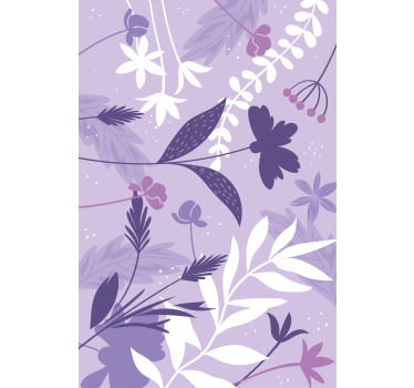 Store enrouleur cuisine motif floral violet - TenStickers