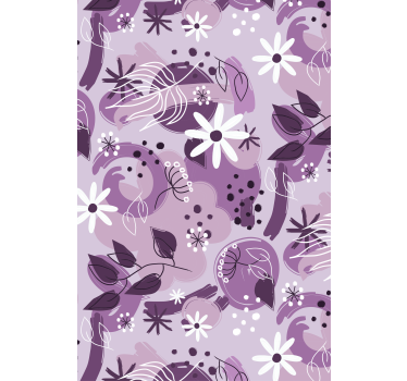 Store enrouleur cuisine fleurs blanches et violettes - TenStickers