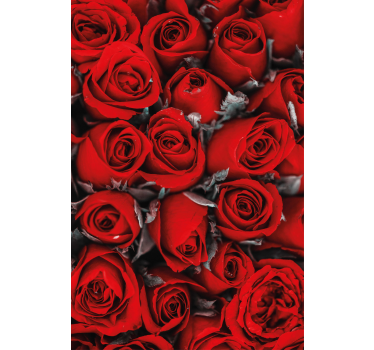 Store enrouleur cuisine fleurs Roses rouges romantiques - TenStickers