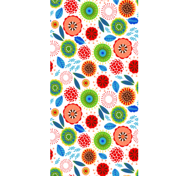 Stores avec fleurs Vernis multicolore - TenStickers