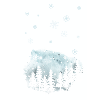 Store enrouleur salon oeuvre de conifères d'hiver - TenStickers