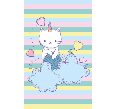 Stores pour enfants Chat licorne sur les nuages - TenStickers