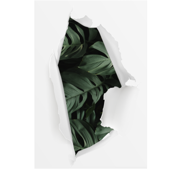 Store enrouleur fleurs et de plantes vue de verdure déchirée - TenStickers