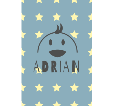 Store enrouleur pour chambre enfant poulet étoilé avec nom - TenStickers