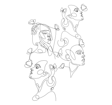 Store enrouleur salon avec la silhouette de trois femmes - TenStickers