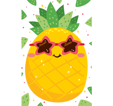 Store enrouleur cuisine ananas avec lunettes de soleil rose - TenStickers