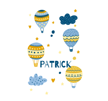 Store enrouleur pour chambre enfant ballons scandinaves nom - TenStickers
