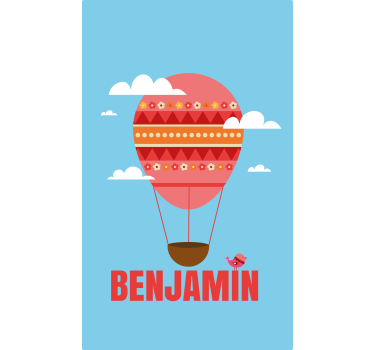 Store enrouleur pour chambre enfant ballon avec prénom - TenStickers