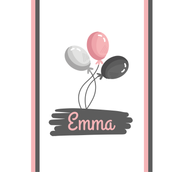 Store enrouleur pour chambre enfant ballons avec nom - TenStickers