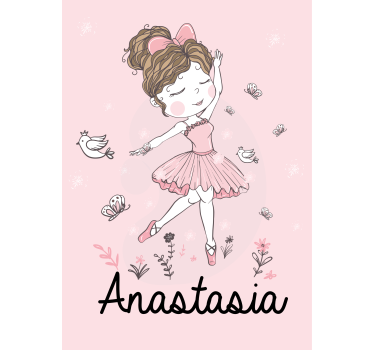 Store enrouleur chambre enfant prénom danseuse de ballet - TenStickers