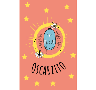 Store enrouleur pour chambre enfant oiseau bleu avec nom - TenStickers