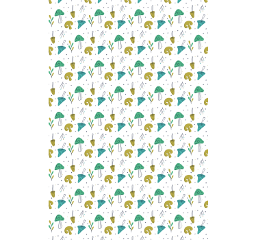 Store enrouleur cuisine champignons bleu clair dessinés - TenStickers