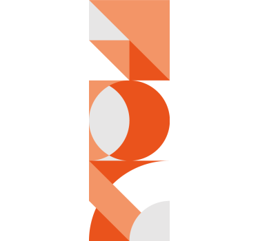 Stores modernes Bloc de couleur blanc orange - TenStickers