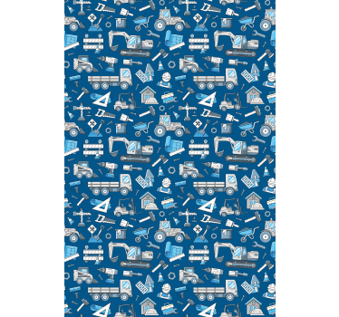 Store motif de construction sur un fond bleu - TenStickers