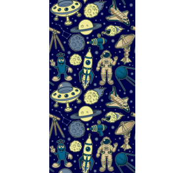 Store enrouleur pour chambre enfant caractères d'espace - TenStickers