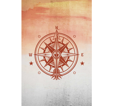 Store enrouleur carte du monde navigation à la boussole - TenStickers