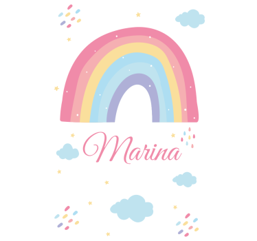 Store enrouleur chambre enfant arc-en-ciel et nuages - TenStickers
