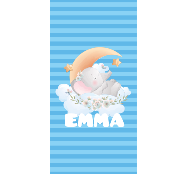 Stores bébé éléphant d'animaux mignons avec nom - TenStickers