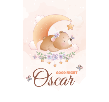 Stores bébé Ours mignon pour garçon avec nom - TenStickers