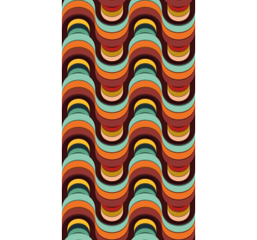 Store enrouleur vintage motif de vague rétro - TenStickers