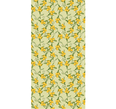 Store enrouleur cuisine motif de citrons sur fond vert - TenStickers