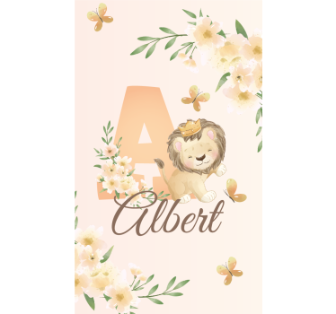 Store enrouleur pour chambre enfant lionceau avec nom - TenStickers