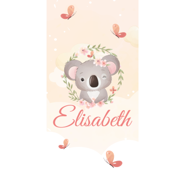 Store enrouleur pour chambre enfant bébé koala avec nom - TenStickers