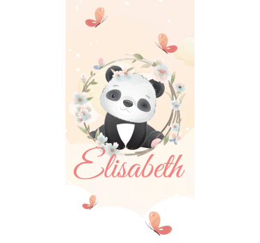 Store enrouleur pour chambre enfant bébé panda avec nom - TenStickers