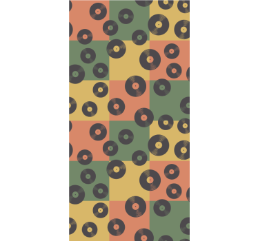 Store enrouleur vintage disques vinyles rétro - TenStickers