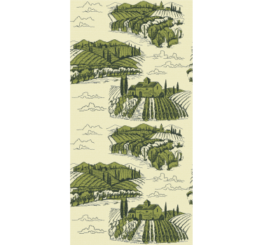 Store enrouleur fleurs et de plantes vue de vignoble - TenStickers