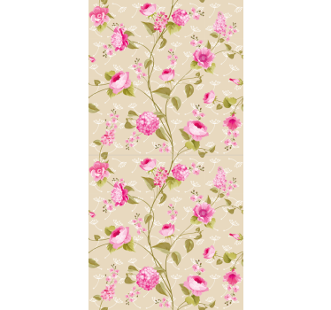 Store enrouleur floral salle de bain floral motif vintage - TenStickers