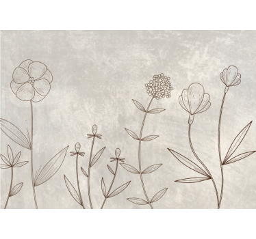Store enrouleur fleurs et de plantes prairie brumeuse scandinave - TenStickers