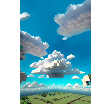 Store enrouleur chambre enfant ciel en forme de cubes - TenStickers